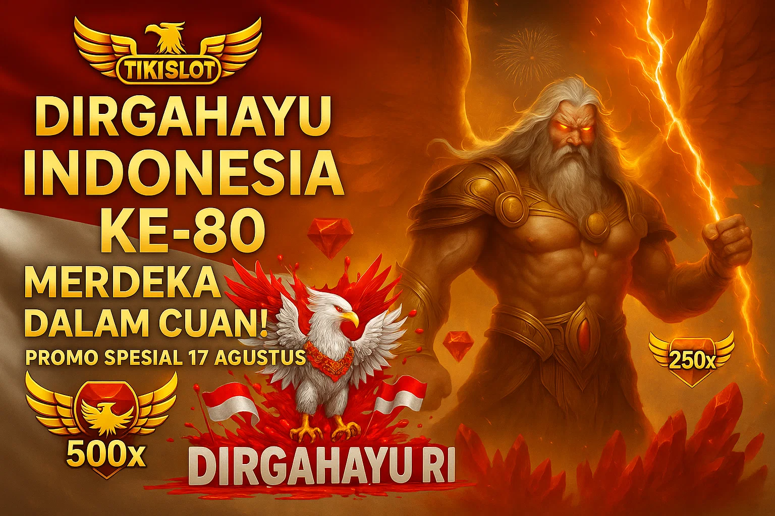 Main & Menang di Tikislot Dirgahayu Indonesia Ke-80: Bonus Harian Sampai 8 Juta!